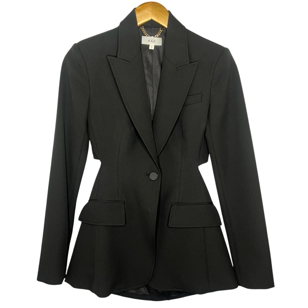 NEW A.L.C. Structured Black Blazer Cut-Out Back Size 0 - Picture 1 of 4